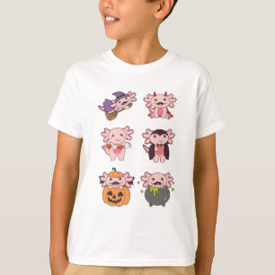 Axolotl Halloween Devil Pumpkin Vampire Costuum T-shirt