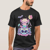 Axolotl Halloween Skull Creepy Axolotl Pastel Goth T-shirt (Voorkant)