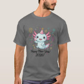 Axolotl Happy New Year 2026 Party T-Shirt (Devant)