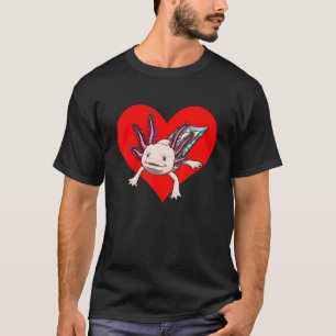 Axolotl Hart Dier Vrouwen Mexicaanse Vis Amfibie T-shirt