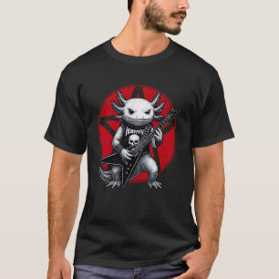 Axolotl Heavy Metal Gitaar Rock Huisdierliefhebber T-shirt