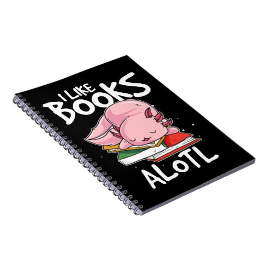 Axolotl I like Books Alotl Funny Animal Reading 34 Notitieboek (Rechterzijde)