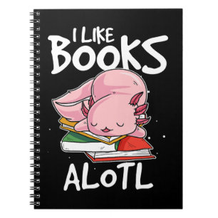 Axolotl Ik Hou Van Boeken Alotl Grappig Dier Lezen Notitieboek