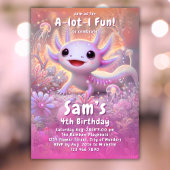 Axolotl Invitation Anniversaire Filles Pink Axolot