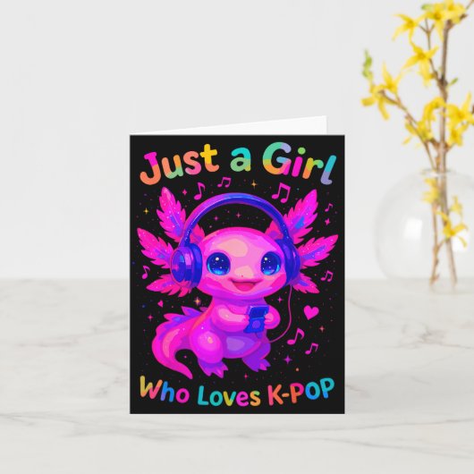 Axolotl Just A Girl Who Loves K-p  Kaart (Gele Bloem)