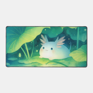 Axolotl Kawaii Fantaisiste dans un Étang Magique d