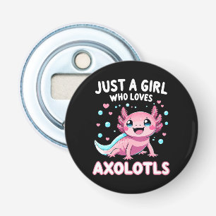 Axolotl Kawaii Gewoon Een Meisje Dat Van Axolotls Button Flesopener