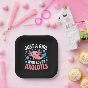 Axolotl Kawaii Gewoon Een Meisje Dat Van Axolotls  Papieren Bordje