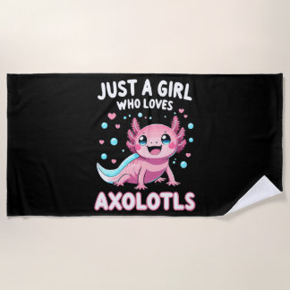 Axolotl Kawaii Gewoon Een Meisje Dat Van Axolotls Strandlaken