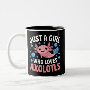 Axolotl Kawaii Gewoon Een Meisje Dat Van Axolotls Tweekleurige Koffiemok