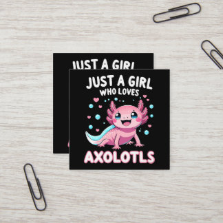 Axolotl Kawaii Gewoon Een Meisje Dat Van Axolotls Vierkante Visitekaartje