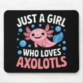Axolotl Kawaii is gewoon een meisje dat van Axolot Muismat (Voorkant)