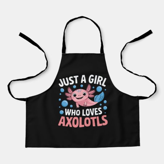 Axolotl Kawaii is gewoon een meisje dat van Axolot Schort (Voorkant)