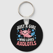 Axolotl Kawaii is gewoon een meisje dat van Axolot Sleutelhanger (Voorkant)