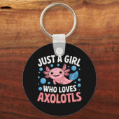 Axolotl Kawaii is gewoon een meisje dat van Axolot Sleutelhanger (Voorkant)