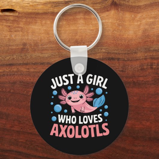 Axolotl Kawaii is gewoon een meisje dat van Axolot Sleutelhanger (Voorkant)