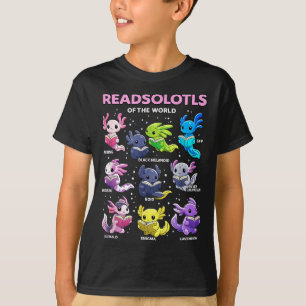 Axolotl kawaii readsolotl van de wereld axolotls t-shirt
