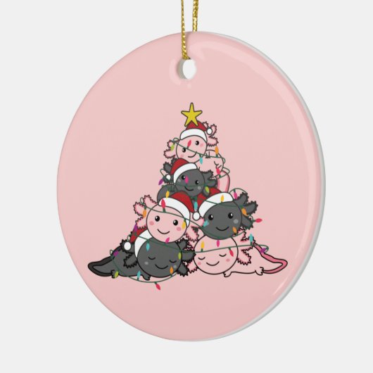 Axolotl kerstboom Funny Animal Kerstmis Keramisch Ornament (Links)