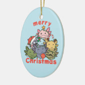 Axolotl kerstboom Funny Animal Kerstmis Keramisch Ornament (Links)