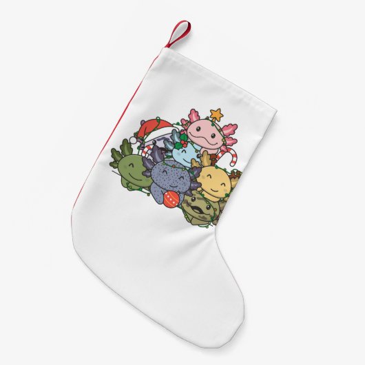 Axolotl kerstboom Funny Animal Kerstmis Kleine Kerstsok (Voorkant (Hangend))
