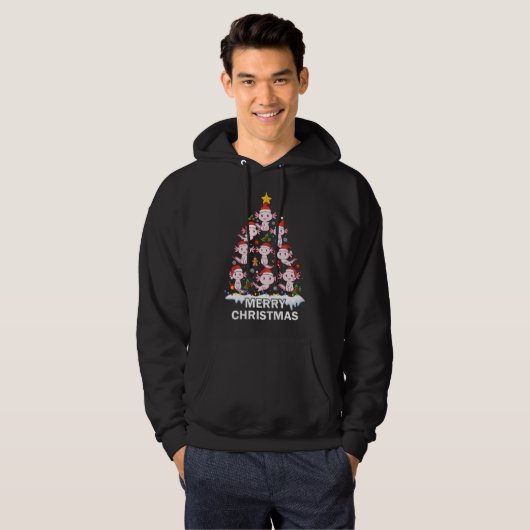 Axolotl-kerstboom lampjes Cute Axolotl Lover F Hoodie (Voorkant volledig)