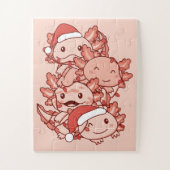 Axolotl kerstboomdieren Axolota Legpuzzel (Verticaal)