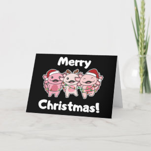 Axolotl-kerstkaarten Axolotls Merry Kerstmis Ho Feestdagen Kaart