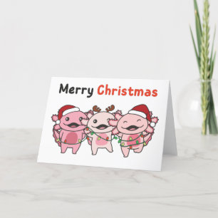 Axolotl-kerstkaarten Axolotls Merry Kerstmis Ho Feestdagen Kaart