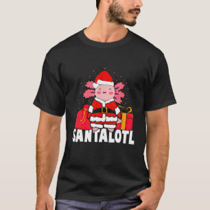 Axolotl kerstlampjes Funny Santa Merry Christm T-shirt