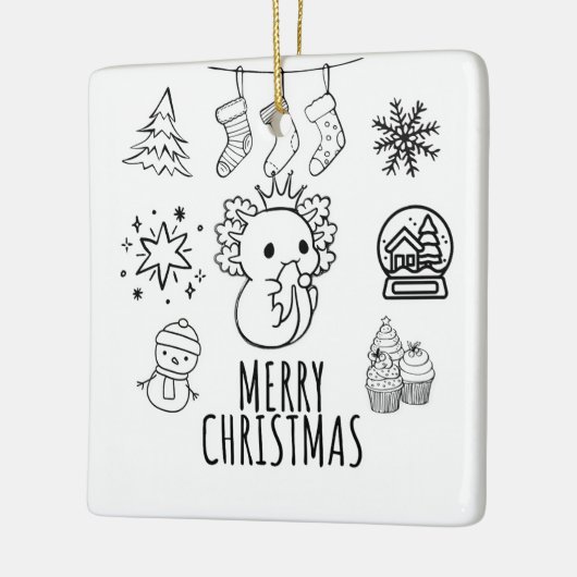 Axolotl-Kerstmis Keramisch Ornament (Links)