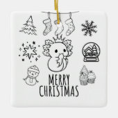 Axolotl-Kerstmis Keramisch Ornament (Voorkant)