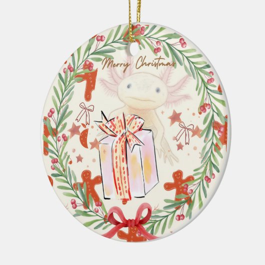 Axolotl-Kerstmis Keramisch Ornament (Links)