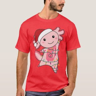 Axolotl-kerstmis met lichte kerst Axolotl T-shirt