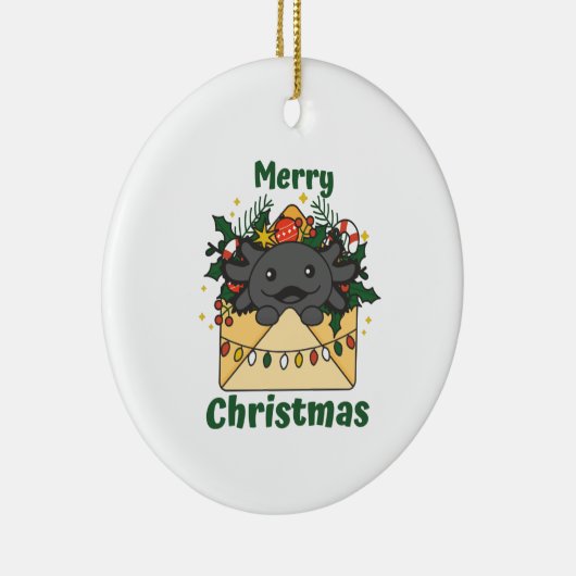 Axolotl Kerstmis Winter Animals Axolotl Keramisch Ornament (Rechts)