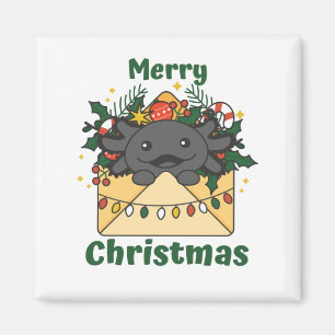 Axolotl Kerstmis Winter Animals Axolotl Magneet