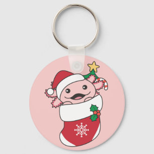 Axolotl Kerstmis winterdieren Axolotls Key Sleutelhanger