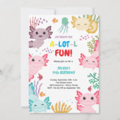 Axolotl kids birthday Invitation Kaart (Voorkant)