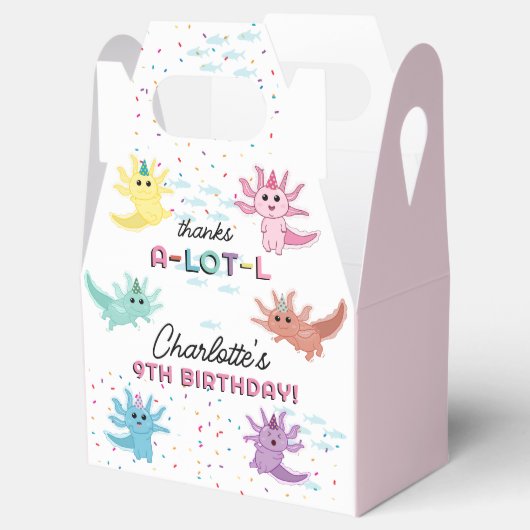 Axolotl Kinder Schattigee Salamander Verjaardagsfe Bedankdoosjes (Geopend)