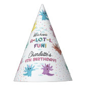 Axolotl Kinder Schattigee Salamander Verjaardagsfe Feesthoedjes (Voorkant)