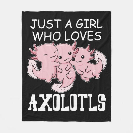 Axolotl Kinderen Kawaii Axolotl Gift Girls Axolotl Fleece Deken (Voorkant)