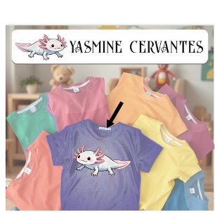 Axolotl Kinderopvang Kid Label Schattig Naam Meisj