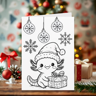 Axolotl kleurplaat | Kerstmis Kaart