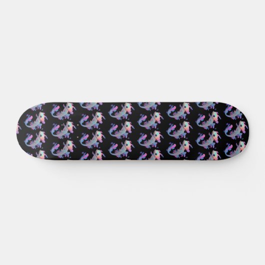 Axolotl Kleurrijk Skateboard (Horizontaal)