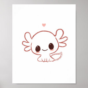 Axolotl kunst schattige kunst poster