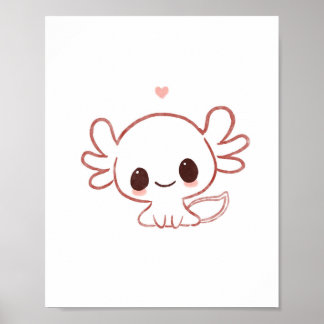 Axolotl kunst schattige kunst poster