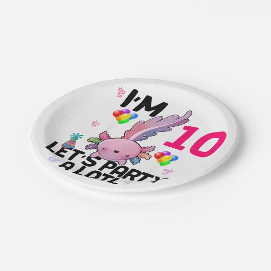 Axolotl Laten we veel amfibische salamander feeste Papieren Bordje (Gekanteld)