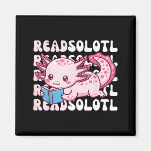Axolotl leest boek kawaii leesboeken voor mannen magneet