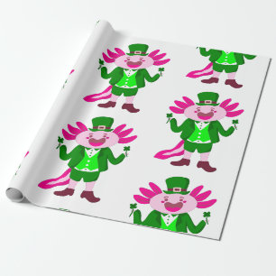 Axolotl leprechaun cadeaupapier