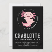 Axolotl Let's Party Alotl Birthday Party Kaart (Voorkant)