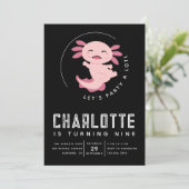Axolotl Let's Party Alotl Birthday Party Kaart (Staand voorkant)